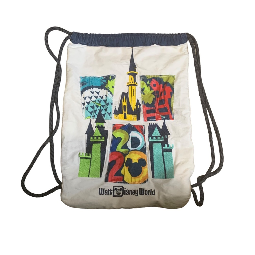 Disney Parks Exclusive! Drawstring Cinch Canvas Bag Walt Disney World 2020 Logo